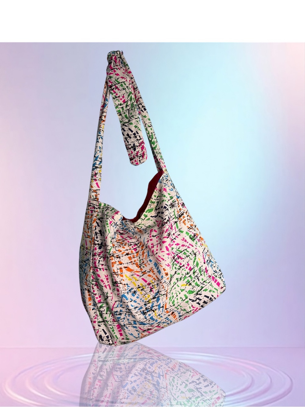 Women’s Colorful Slouchy Hobo Bag Large  Color Zebra Cotton